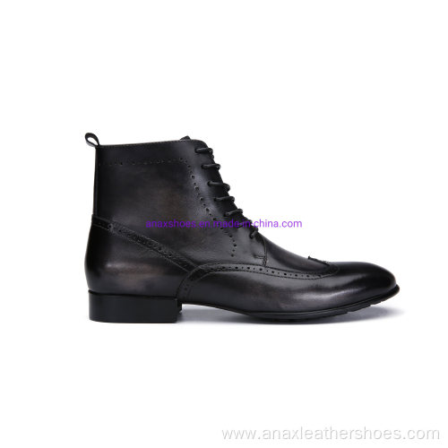 Men′ S Lace-up Leather Business Comfortable Boots Shoes